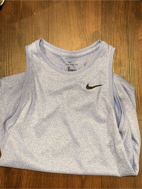 Nike Heather Light Blue Athletic Tank with Swoosh